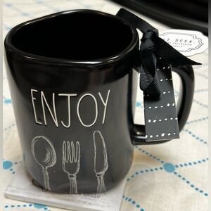 Rae Dunn Black Ceramic “ENJOY” Mug